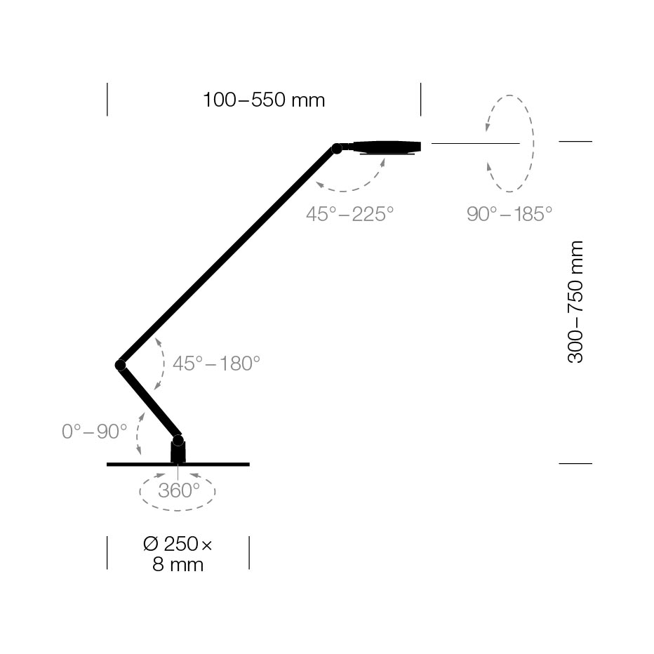 Lampada da tavolo a led TABLE PRO 2 RADIAL
