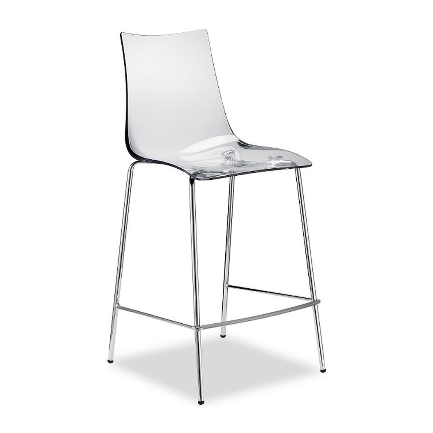 Sgabello ZEBRA ANTISHOCK Scab in policarbonato a 4 gambe colore trasparente — vista 2