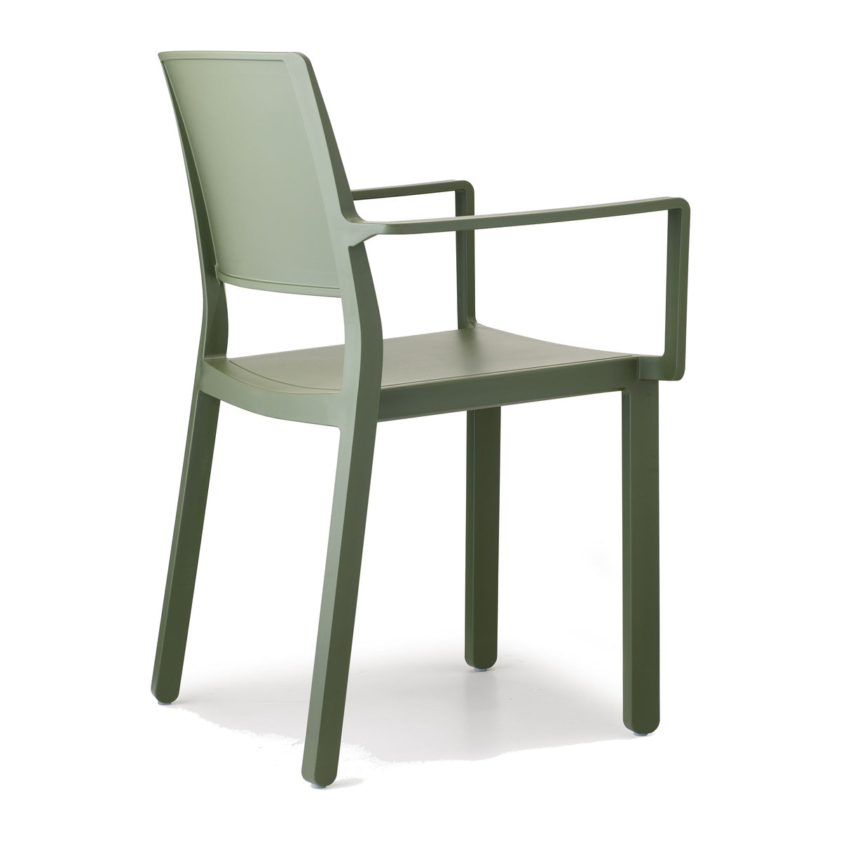 Sedia multiuso KATE con braccioli Scab in tecnopolimero a 4 gambe colore verde oliva