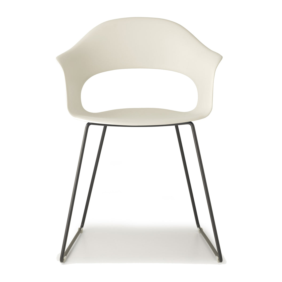 Sedia d'attesa LADY B a SLITTA Scab in tecnopolimero a slitta colore lino con telaio antracite