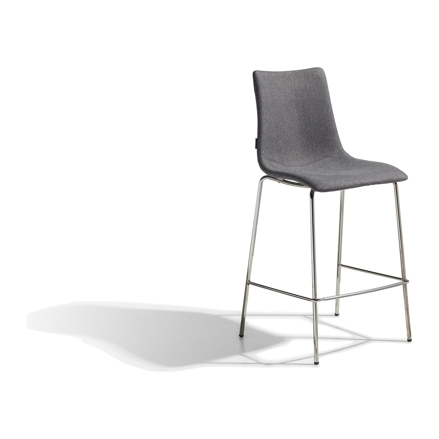Sgabello ZEBRA POP Scab con struttura in acciaio a 4 gambe H 65 colore grigio scuro melange