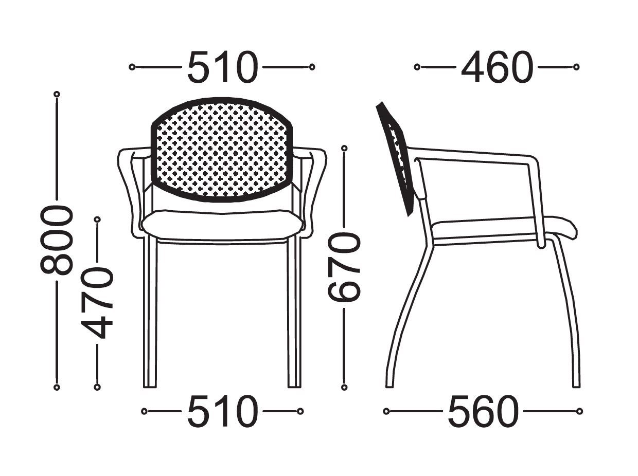Sedia d'attesa 101 RETE QUICK senza Braccioli (2 pz)