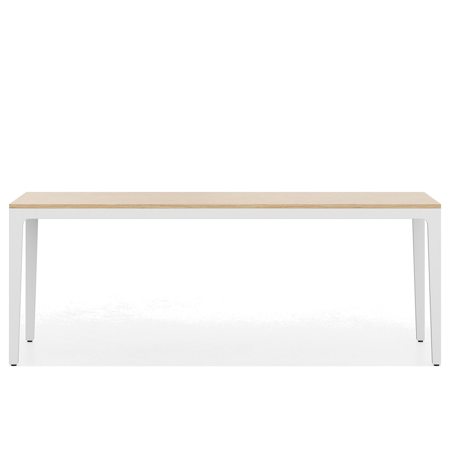 Scrivania direzionale ALPLUS Frezza con telaio in alluminio bianco e piano rovere