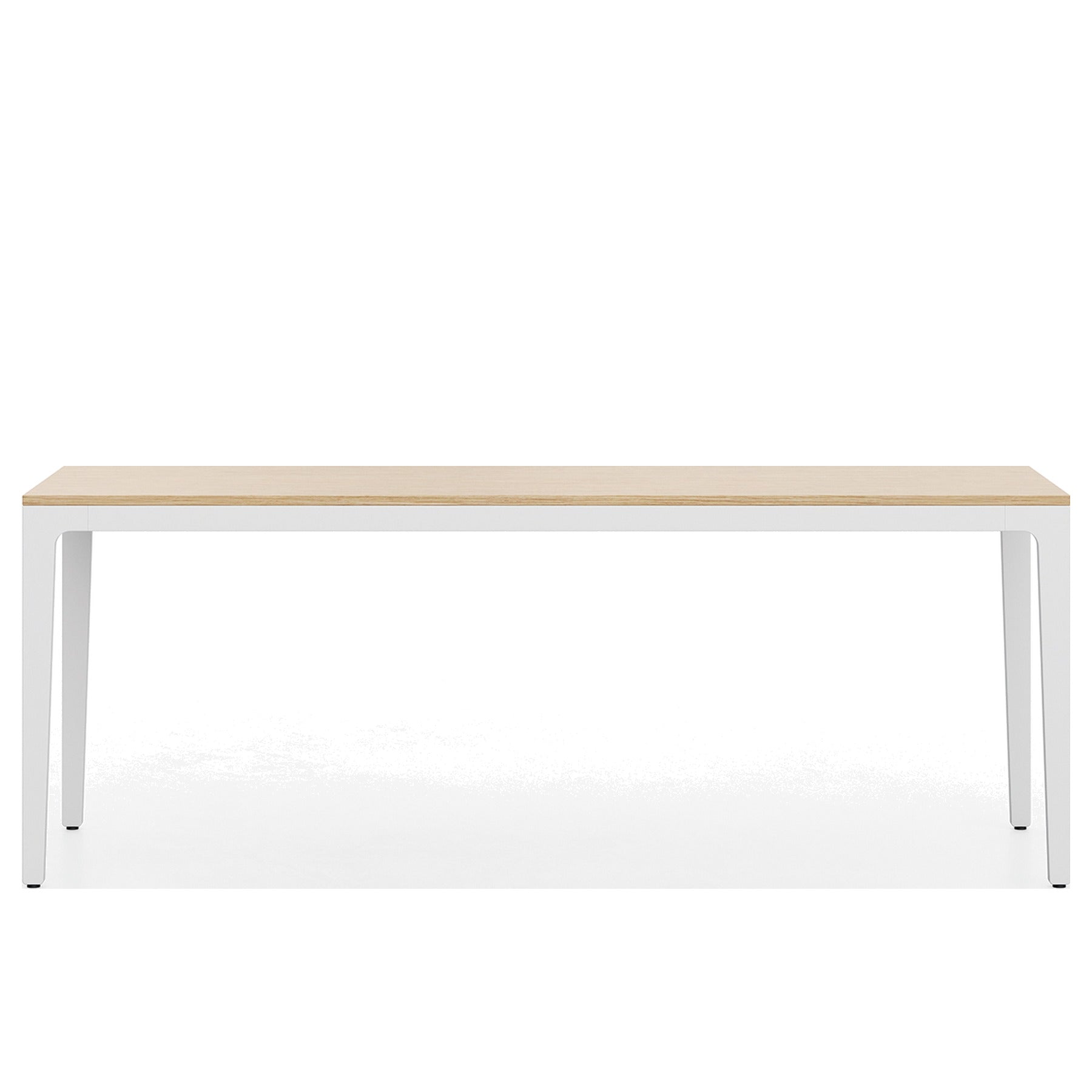 Scrivania direzionale ALPLUS Frezza con telaio in alluminio bianco e piano rovere