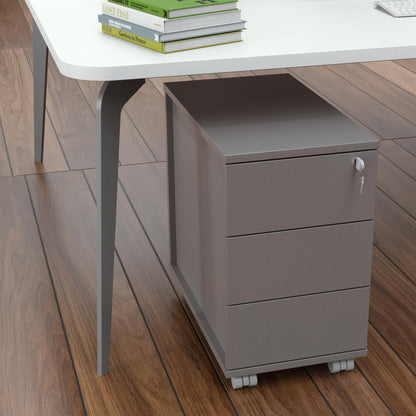 Cassettiera metallica Alea grigia sotto la scrivania