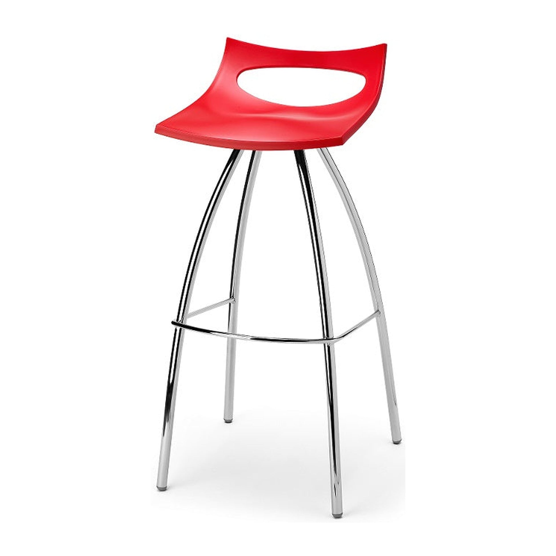 Sgabello DIABLITO Scab in tecnopolimero a 4 gambe colore rosso