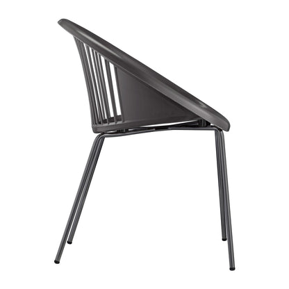 Sedia multiuso GIULIA Scab in tecnopolimero a 4 gambe colore antracite, vista 3