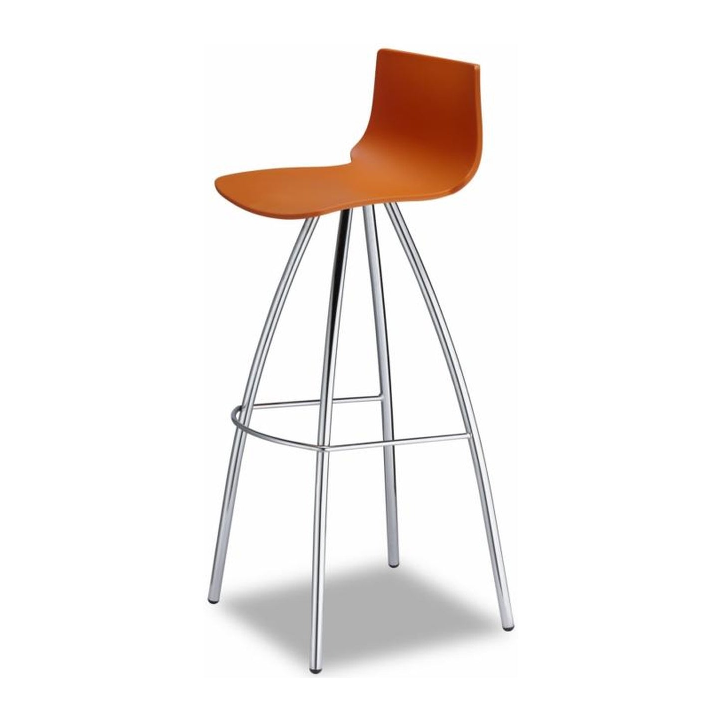 Sgabello DAY Scab in tecnopolimero a 4 gambe colore arancio