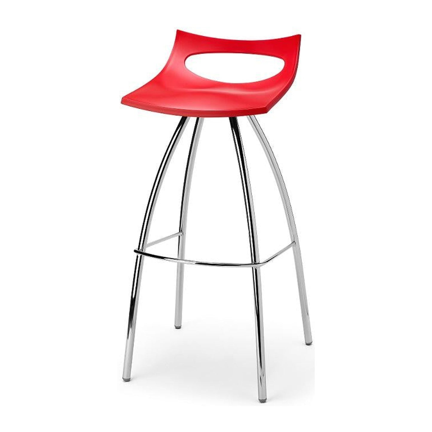 Sgabello DIABLITO Scab in tecnopolimero a 4 gambe colore rosso