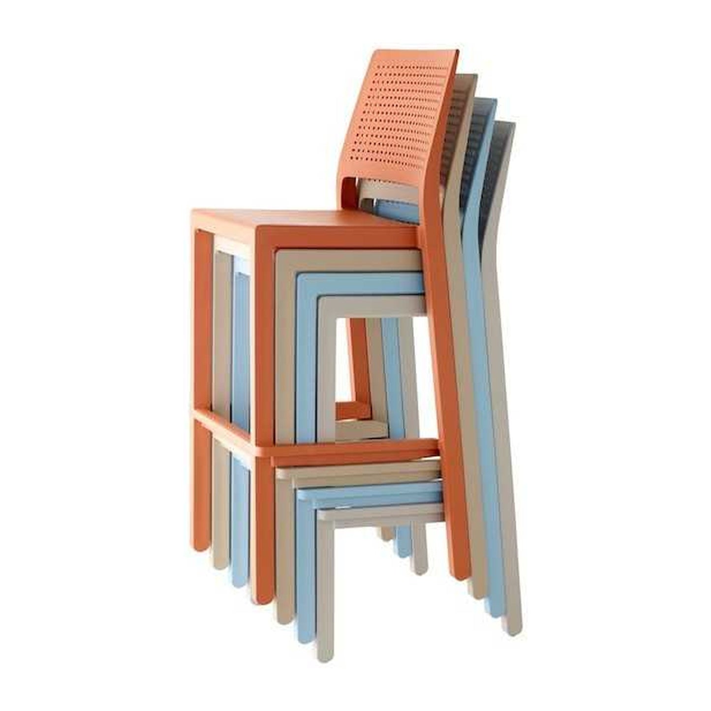 Sgabello EMI Scab in tecnopolimero a 4 gambe — vista 5
