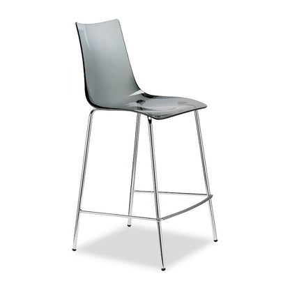 Sgabello ZEBRA ANTISHOCK Scab in policarbonato a 4 gambe colore trasparente fumé