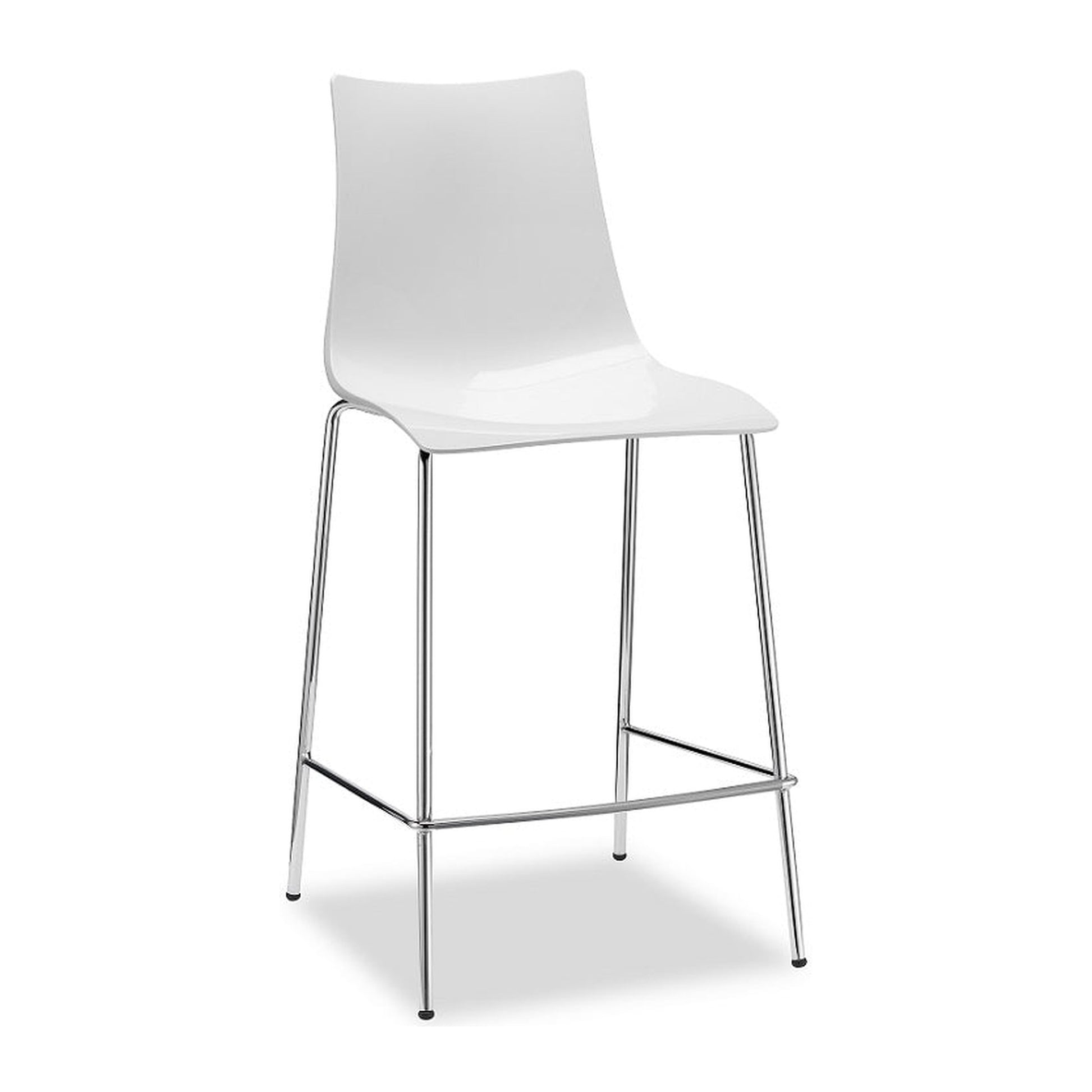 Sgabello ZEBRA ANTISHOCK Scab in policarbonato a 4 gambe colore bianco pieno