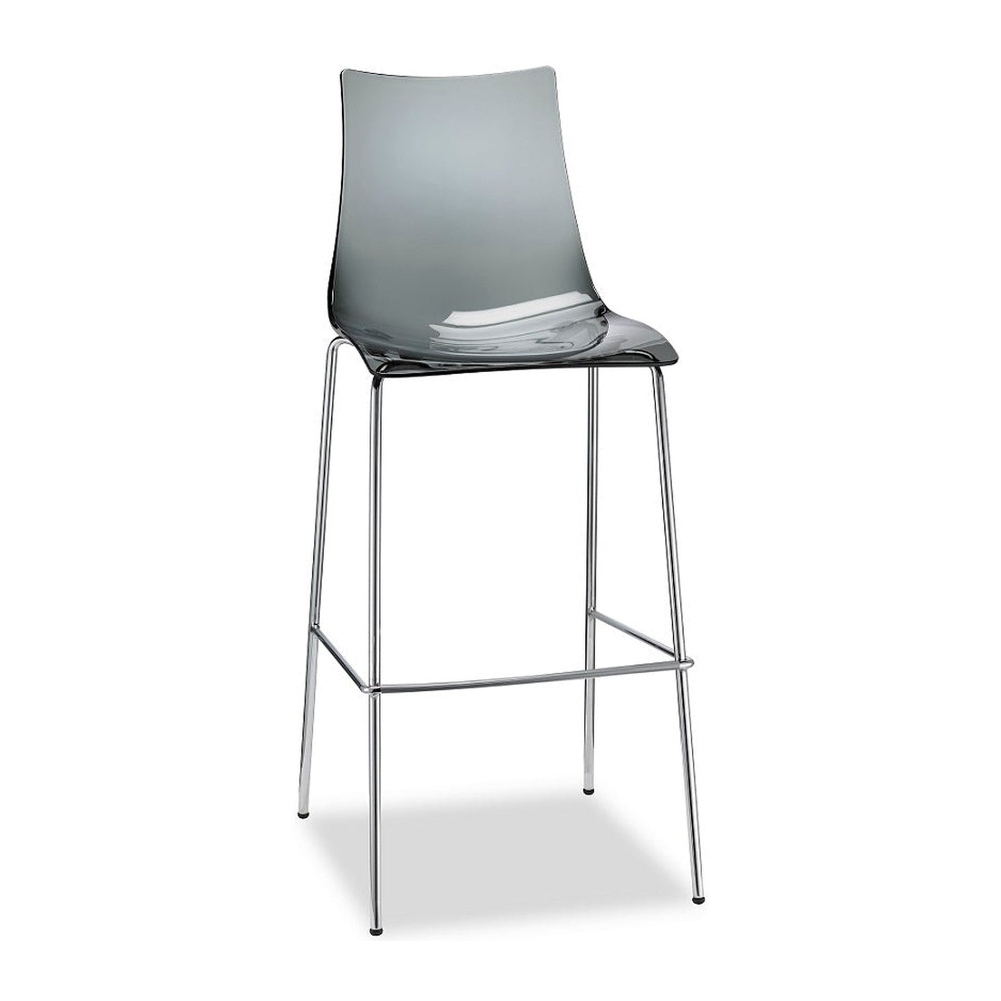 Sgabello ZEBRA ANTISHOCK Scab in policarbonato a 4 gambe colore trasparente fumé — vista 2