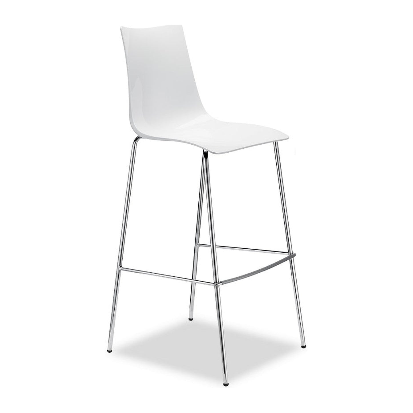 Sgabello ZEBRA ANTISHOCK Scab in policarbonato a 4 gambe colore bianco pieno — vista 2