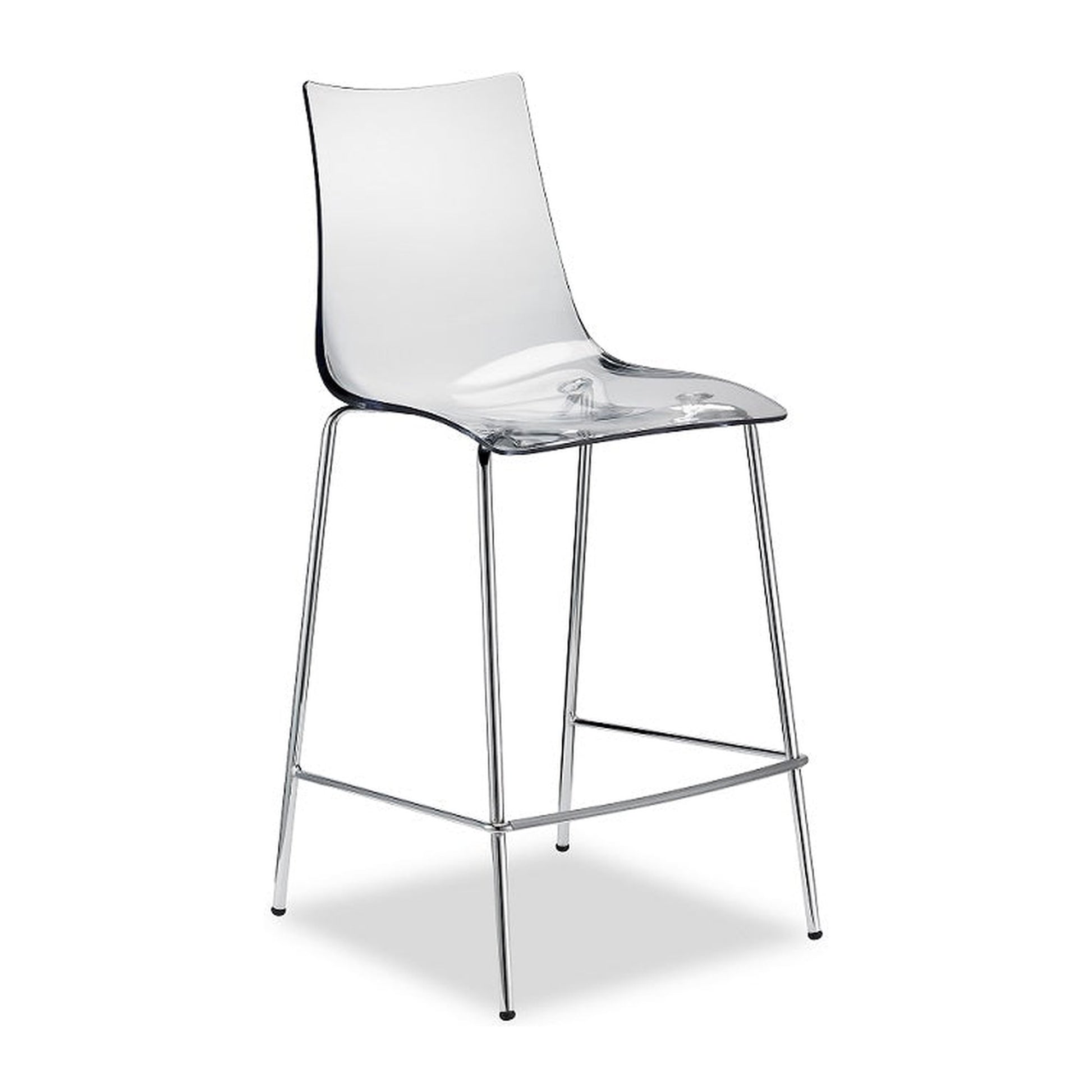 Sgabello ZEBRA ANTISHOCK Scab in policarbonato a 4 gambe colore trasparente — vista 2