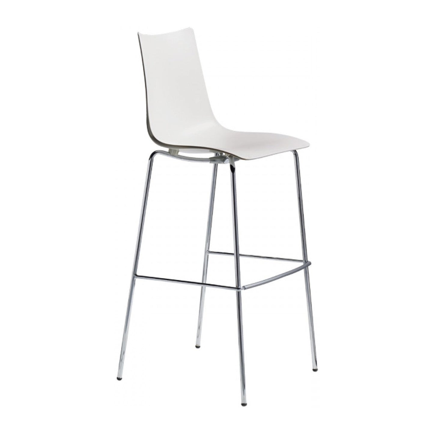 Sgabello ZEBRA TECNOPOLIMERO Scab in tecnopolimero a 4 gambe colore lino