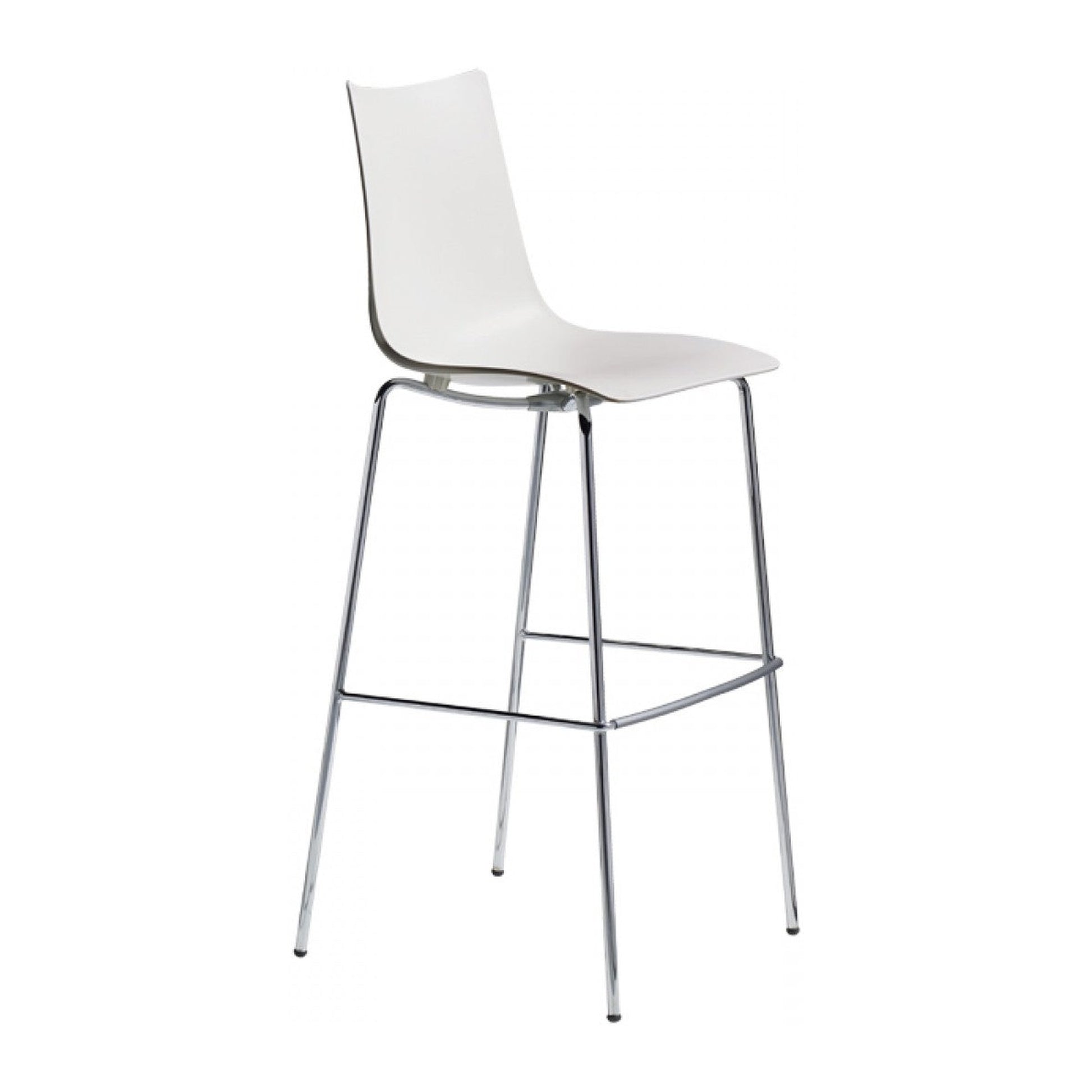 Sgabello ZEBRA TECNOPOLIMERO Scab in tecnopolimero a 4 gambe colore lino