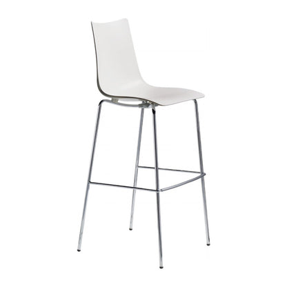 Sgabello ZEBRA TECNOPOLIMERO Scab in tecnopolimero a 4 gambe colore lino