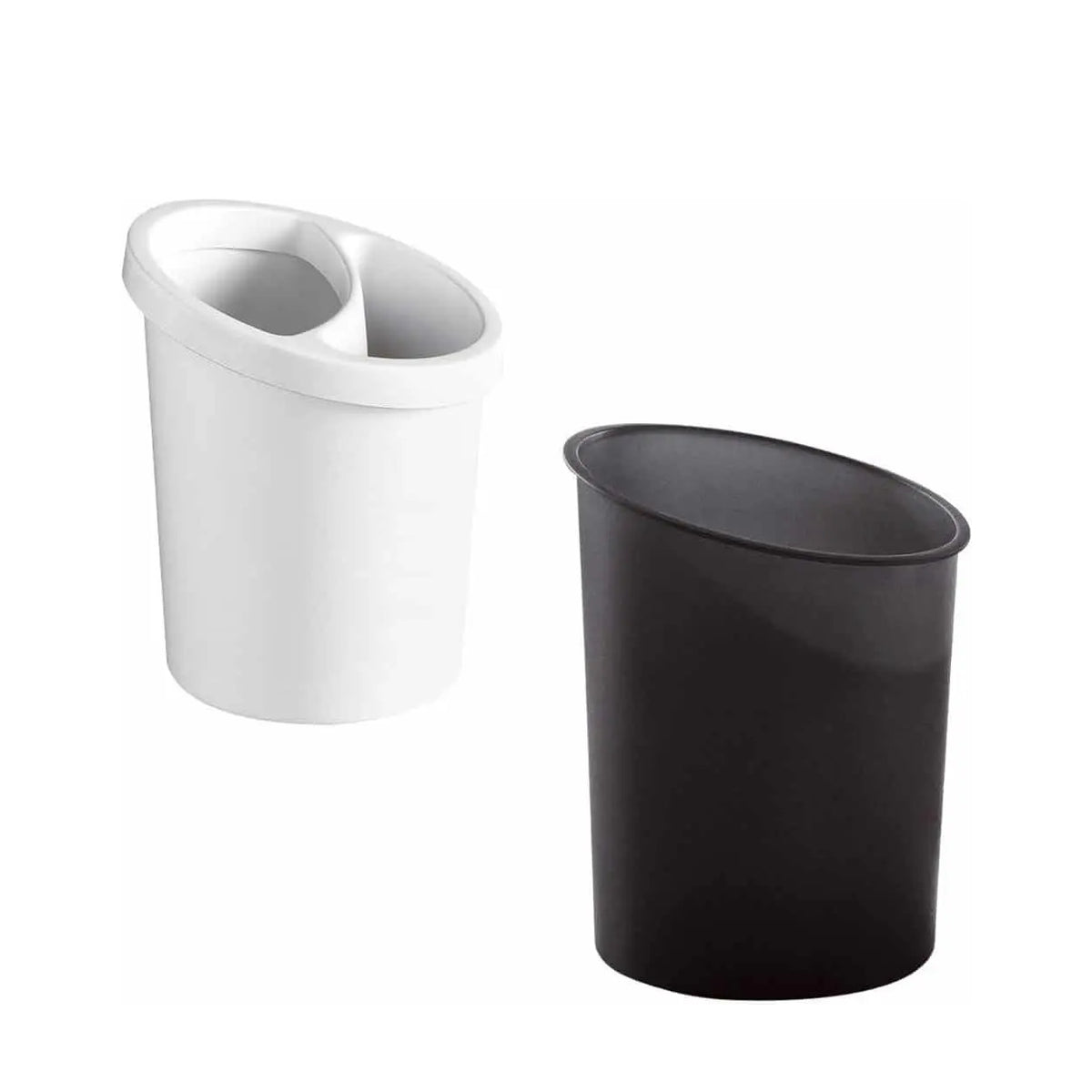 Cestini gettacarte HI-TECH di Caimi, bianco e nero