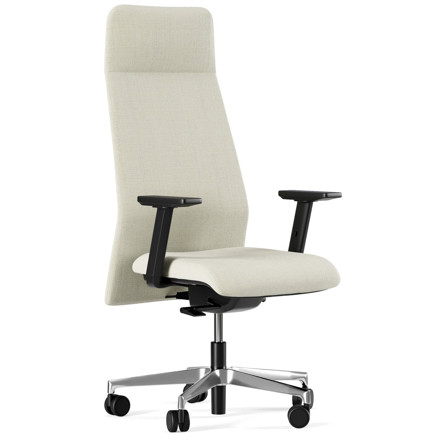 Sedia Direzionale DEVA Similpelle Frezza in similpelle con schienale alto e base in alluminio lucido colore bianco