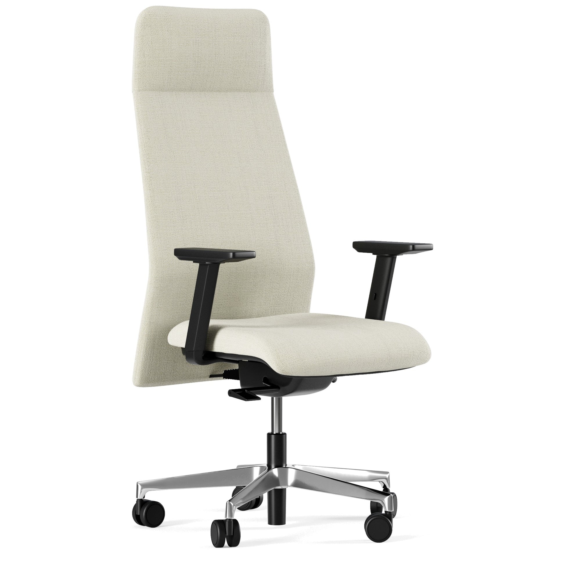 Sedia Direzionale DEVA Similpelle Frezza in similpelle con schienale alto e base in alluminio lucido colore bianco