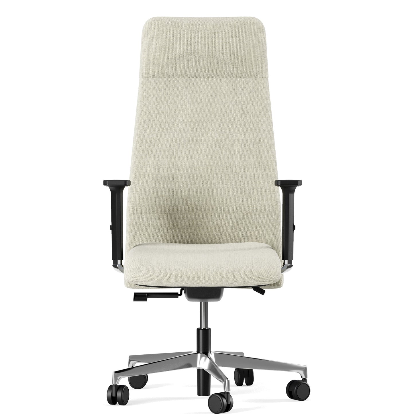 Sedia Direzionale DEVA Similpelle Frezza vista frontale con braccioli 2D in nylon colore bianco
