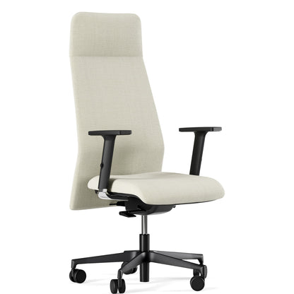 Sedia Direzionale DEVA Similpelle Frezza tre quarti con base a 5 razze in alluminio colore bianco
