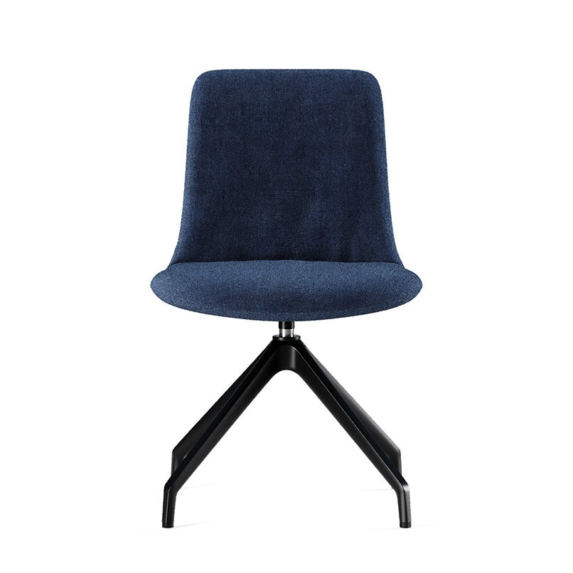 Sedia FIOR DI LOTO Fabric Frezza blu senza braccioli su base piramidale in nylon nero