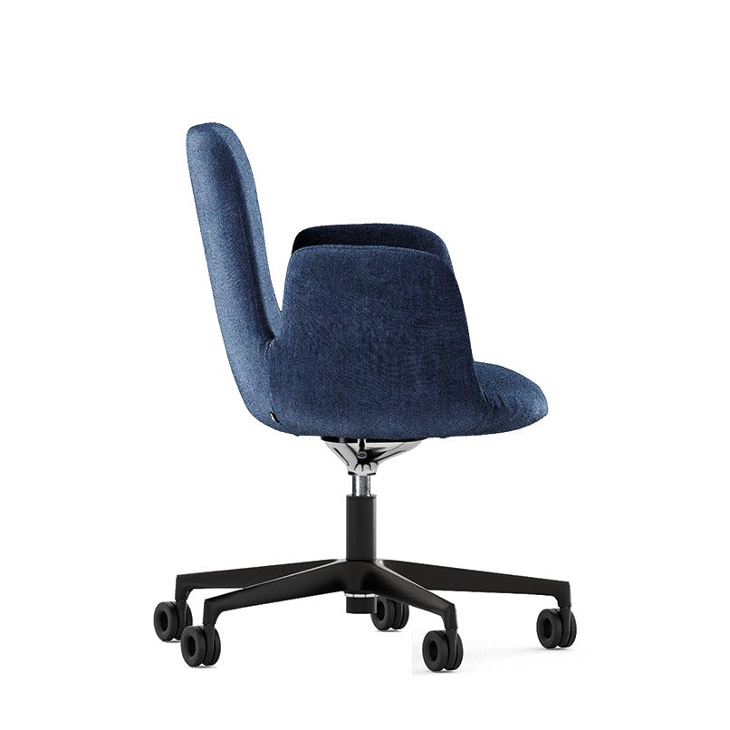 Sedia FIOR DI LOTO Fabric Frezza vista di profilo, monoscocca rivestita anche sul retro