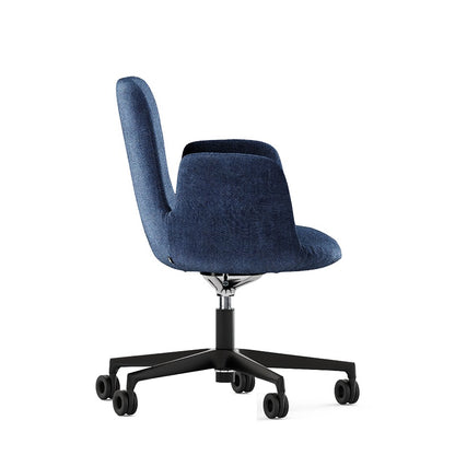 Sedia FIOR DI LOTO Fabric Frezza vista di profilo, monoscocca rivestita anche sul retro