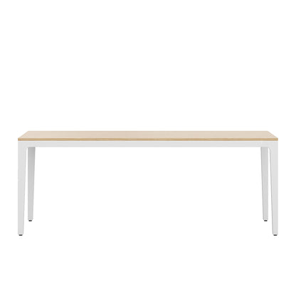 Scrivania direzionale ALPLUS Frezza con piano in melaminico rovere e struttura in acciaio verniciato bianco