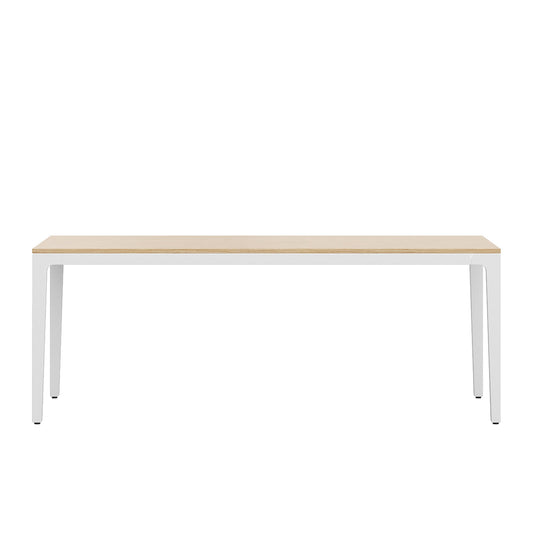 Scrivania direzionale ALPLUS Frezza con piano in melaminico rovere e struttura in acciaio verniciato bianco