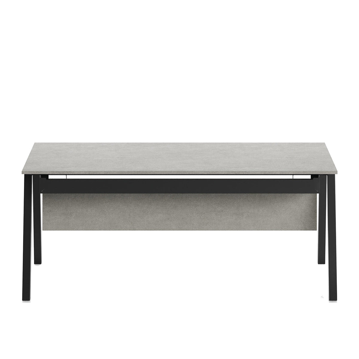 Scrivania POP ACE Frezza con piano in melaminico grigio e gambe inclinate in acciaio nero