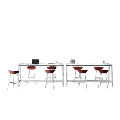 Tavolo alto POP ACE Frezza con piano in melaminico bianco e struttura in acciaio bianco
