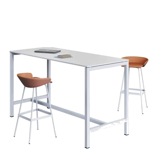 Tavolo alto POP EASY Frezza con piano in melaminico bianco e struttura in acciaio bianco