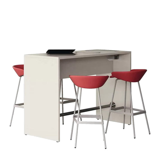 Tavolo alto POP PANEL Frezza con pannello divisorio e piano in melaminico chiaro