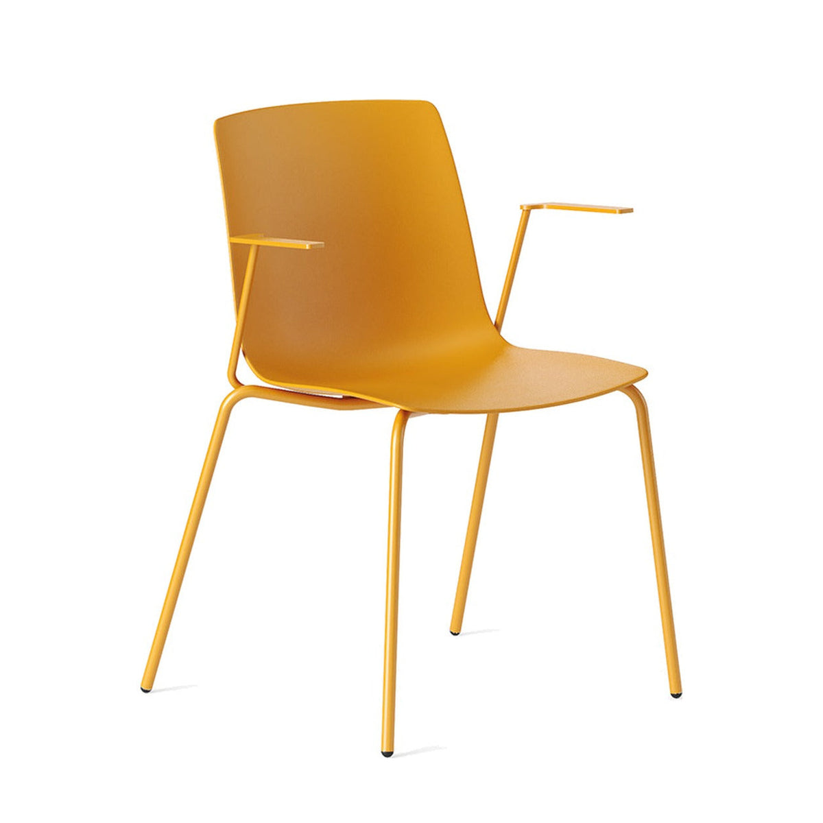 Sedia YO PLASTIC Frezza gialla con braccioli e cuscino applicato