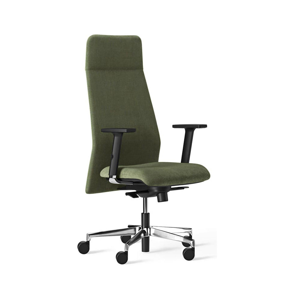 Sedia Direzionale DEVA Tessuto Frezza in tessuto girevole con alzata a gas colore verde