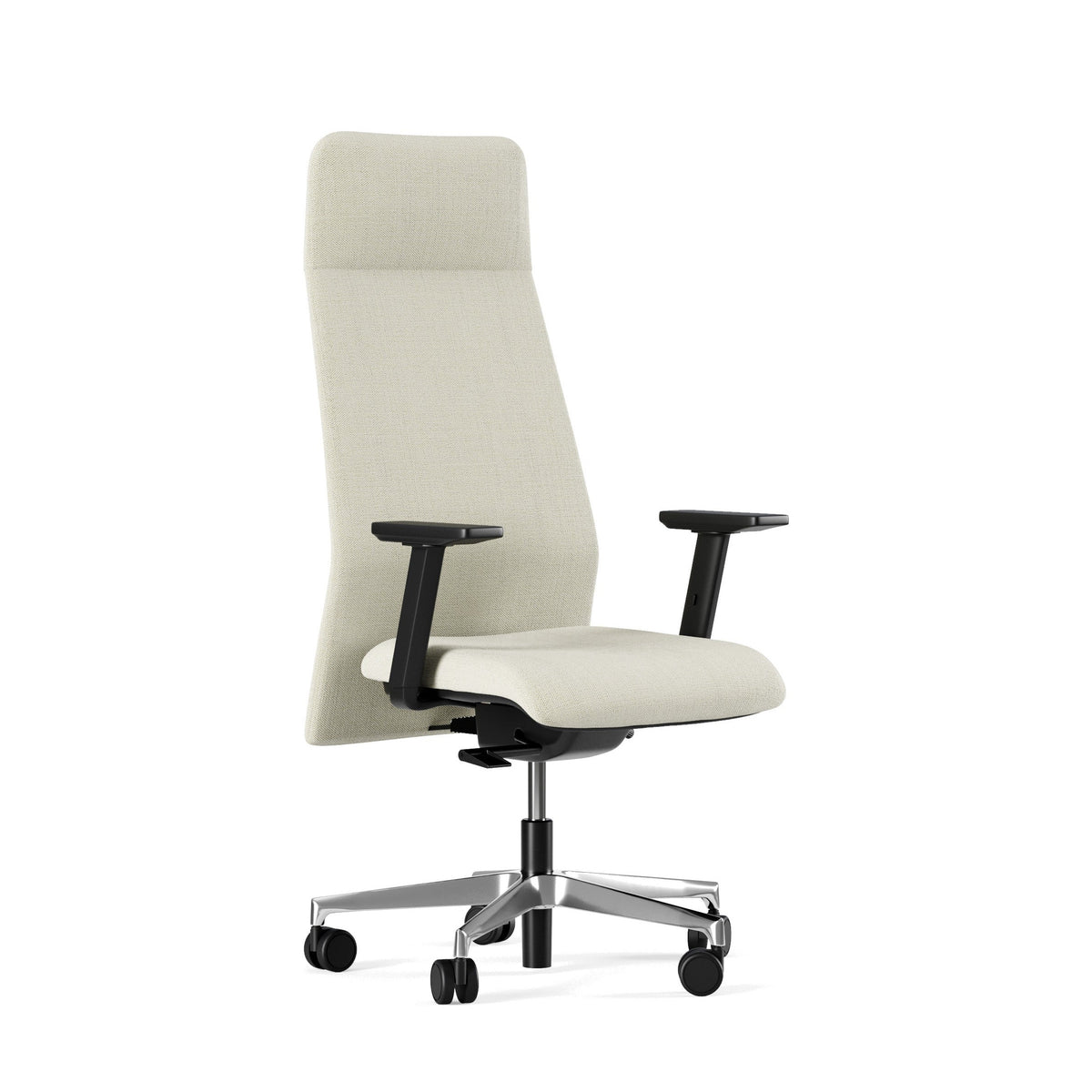 Sedia Direzionale DEVA Similpelle Frezza in similpelle con schienale alto e base in alluminio lucido colore bianco