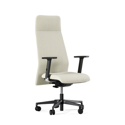 Sedia Direzionale DEVA Similpelle Frezza tre quarti con base a 5 razze in alluminio colore bianco