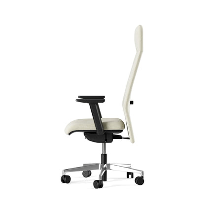 Sedia Direzionale DEVA Similpelle Frezza di profilo con supporto lombare regolabile colore bianco