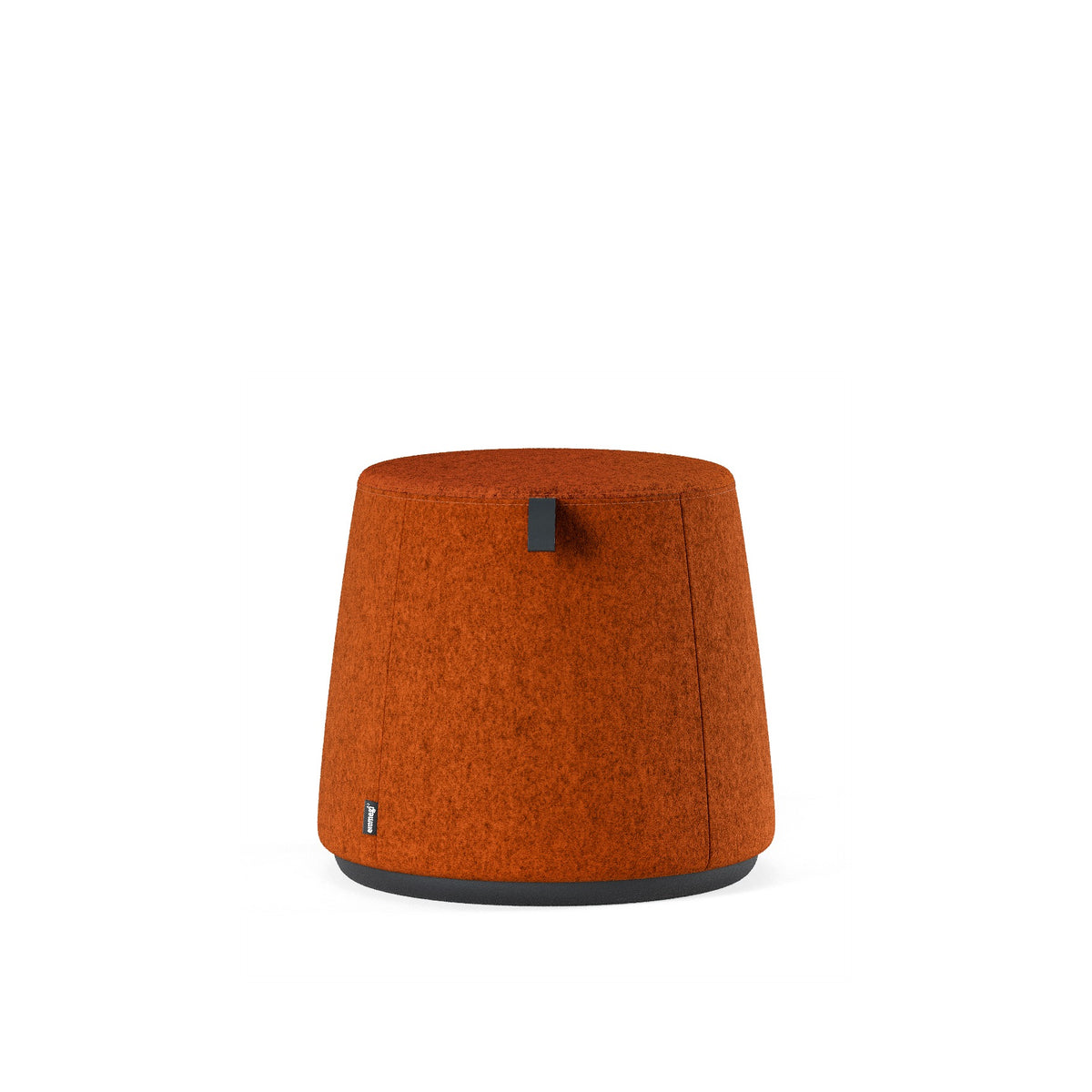 Pouf C1.8 Frezza SMALL Ø 54 cm arancione con maniglia, su fondo bianco