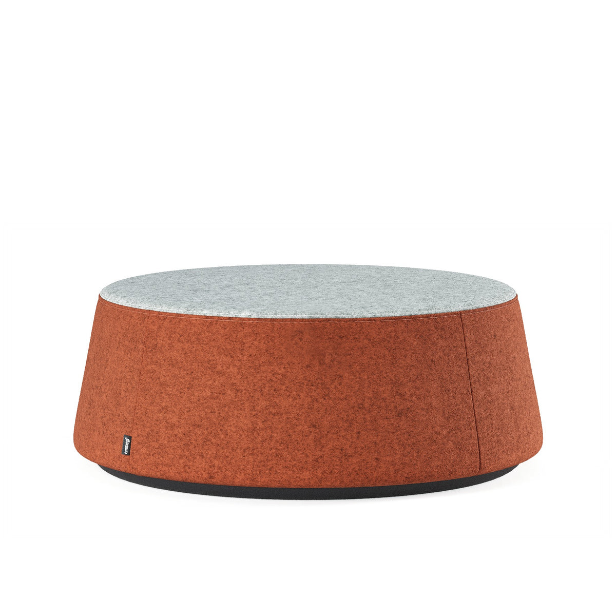 Pouf C1.8 Frezza LARGE Ø 95 cm basso, arancione con piano grigio