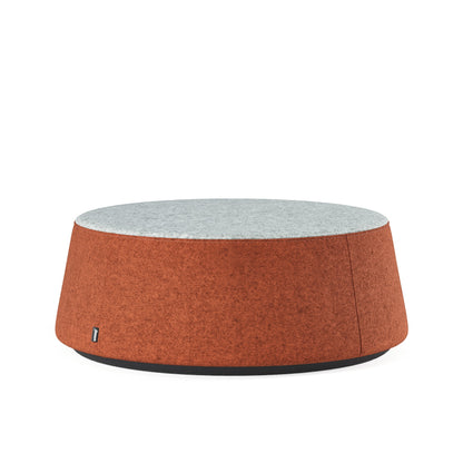 Pouf C1.8 Frezza LARGE Ø 95 cm basso, arancione con piano grigio