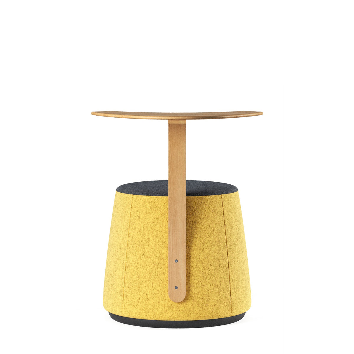 Pouf C1.8 Frezza SMALL con tavoletta scrittoio in legno, giallo