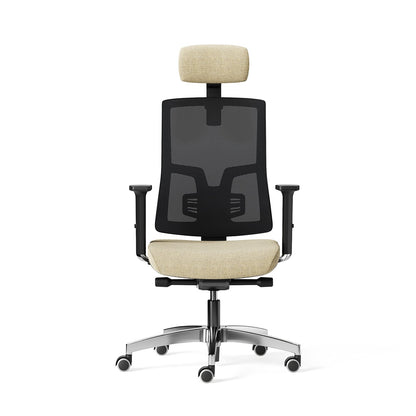 KIKU Black Mesh Frezza con poggiatesta imbottito, vista frontale