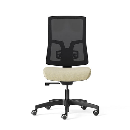 KIKU Black Mesh Frezza senza braccioli, base in nylon nero