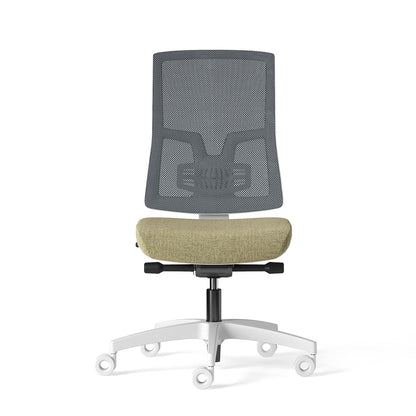 Sedia operativa KIKU White Mesh Frezza senza braccioli, telaio e base bianchi