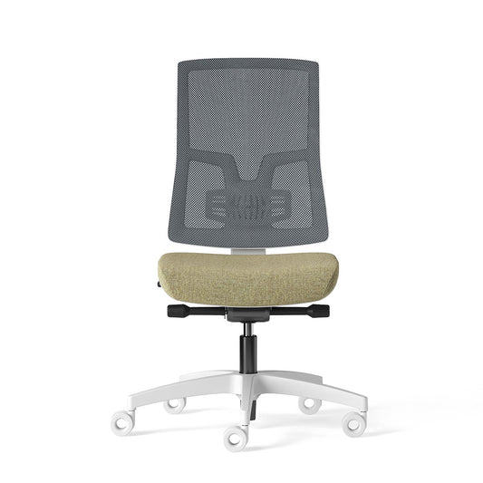 Sedia operativa KIKU White Mesh Frezza senza braccioli, telaio e base bianchi