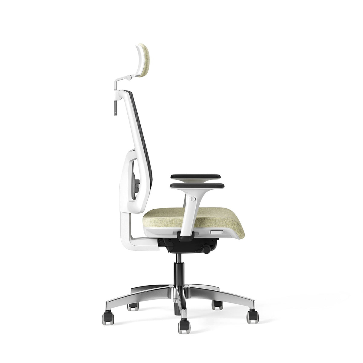 KIKU White Mesh Frezza con poggiatesta, vista laterale